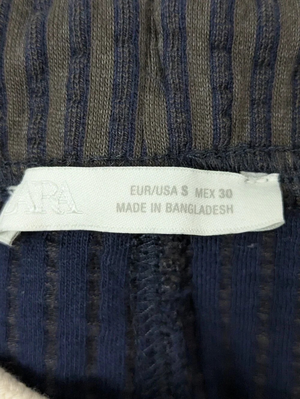 NWOT Zara Gray Pinstripe Casual Trousers Drawstring Pants Men's Size Small